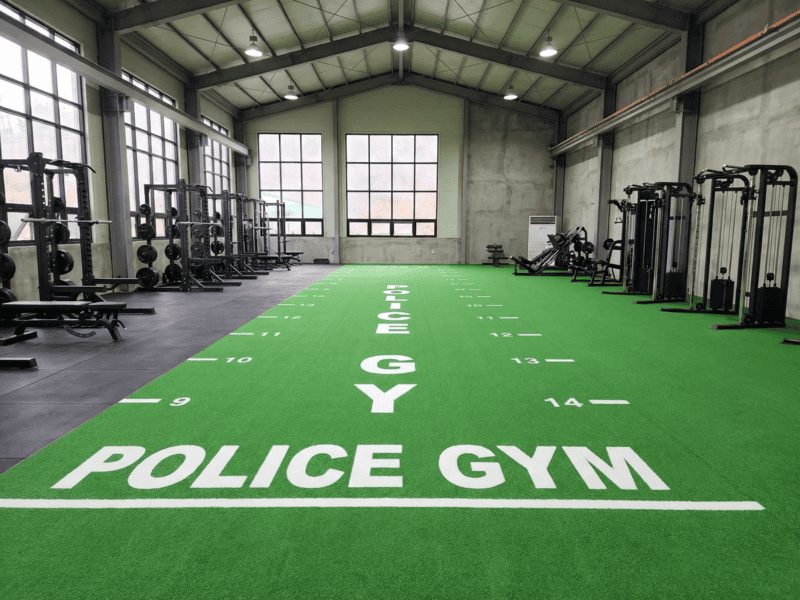 gym layout plan with zones labeled